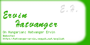 ervin hatvanger business card